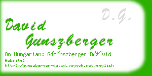 david gunszberger business card